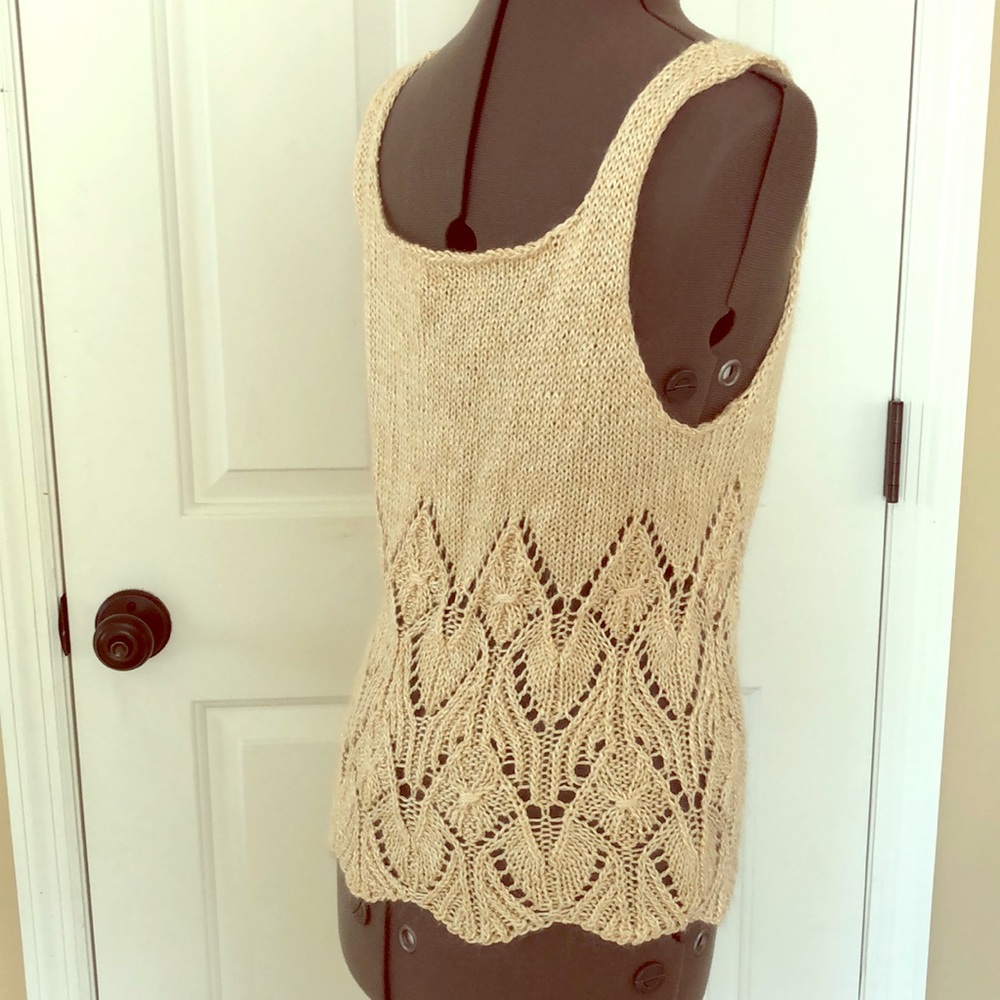 NEW Handmade Silk cashmere wool lace top M - Picture 2 of 4